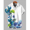 Men's Hawaiian Vacation Shirt Monstera Palm Leaf Print Button Up Shirt - Blanc 5XL