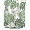 Men's Vacation Shirt Tropical Monstera Leaf Print Button Up Shirt - Vert clair 5XL
