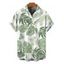 Men's Vacation Shirt Tropical Monstera Leaf Print Button Up Shirt - Vert clair 5XL