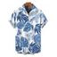 Men's Vacation Shirt Tropical Monstera Leaf Print Button Up Shirt - Vert clair 5XL