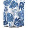 Men's Vacation Shirt Tropical Monstera Leaf Print Button Up Shirt - Bleu 5XL