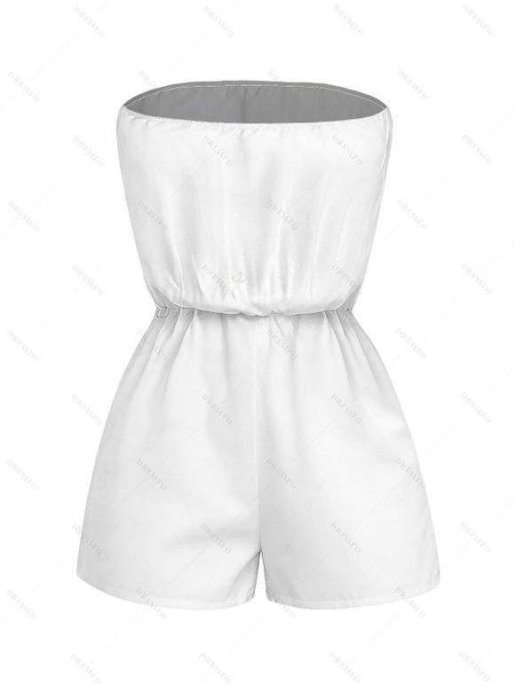 Vacation Romper Octopus Marine Life Print Pocket Off the Shoulder Romper - Blanc XXL | US 14