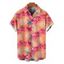 Men's Hawaiian Vacation Shirt Tropical Colored Palm Leaf Print Button Up Shirt - orange clair 5XL
