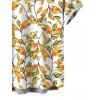 Men's Hawaiian Vacation Shirt Autumn Leaf Berry Vine Print Button Up Shirt - Brun Doré 5XL