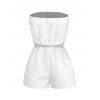 Vacation Romper Octopus Marine Life Print Pocket Off the Shoulder Romper - Blanc XXL | US 14