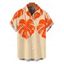 Men's Hawaiian Vacation Shirt Monstera Leaf Print Button Up Shirt - Orange 5XL