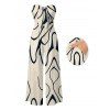 Hawaiian Vacation Jumpsuit Abstract Print Pocket Off the Shoulder Jumpsuit - Beige XXL | US 14