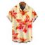 Men's Vacation Shirt Watercolor Lily Floral Print Button Up Shirt - Orange 5XL