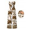Hawaiian Vacation Jumpsuit Coconut Tree Geometric Print Pocket Off the Shoulder Jumpsuit - café XXL | US 14
