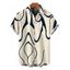 Men's Hawaiian Vacation Shirt Abstract Print Button Up Shirt - Beige 5XL