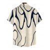 Men's Hawaiian Vacation Shirt Abstract Print Button Up Shirt - Beige 5XL