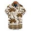 Men's Hawaiian Vacation Shirt Coconut Tree Geometric Print Button Up Shirt - café 5XL