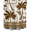 Men's Hawaiian Vacation Shirt Coconut Tree Geometric Print Button Up Shirt - café 5XL