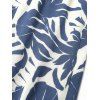 Vacation Jumpsuit Botanical Leaf Silhouette Print Bowknot Off the Shoulder Wide Leg Jumpsuit - Bleu clair XL | US 12