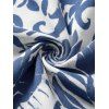 Vacation Jumpsuit Botanical Leaf Silhouette Print Bowknot Off the Shoulder Wide Leg Jumpsuit - Bleu clair XL | US 12
