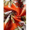 Combinaison de plage à imprimé floral tropical et feuilles de palmier, avec poche et épaules dénudées - Orange S | US 4