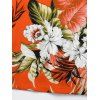 Combinaison de plage à imprimé floral tropical et feuilles de palmier, avec poche et épaules dénudées - Orange L | US 8-10