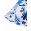 Hawaiian Vacation Dress Tropical Flower Monstera Leaf Print Lace Hollow Out Slit Dress - Bleu Ciel L | US 8-10