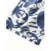 Vacation Couple Outfit Botanical Leaf Print Bowknot Off the Shoulder Jumpsuit and Shirt Set - Bleu clair S | US 4