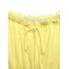 Vacation Cake Dress Solid Color Ruffle Off the Shoulder Puff Sleeve Smocked Maxi Dress - Jaune M | US 6