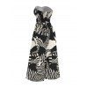 Vacation Jumpsuit Abstract Geometric Print Tied Pocket Off the Shoulder Jumpsuit - Noir XXXL | US 16