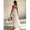Bohemian Vacation Faux Twinset Romper Geometric Lace Hollow Out Surplice Romper - Beige XXL | US 12