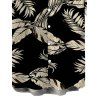 Men's Hawaiian Vacation Shirt Tropical Leaf Print Button Up Shirt - Noir 5XL