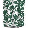Men's Vacation Shirt Floral Leaf Silhouette Print Button Up Shirt - Vert XL