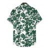 Men's Vacation Shirt Floral Leaf Silhouette Print Button Up Shirt - Vert XL