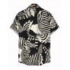 Men's Vacation Shirt Abstract Geometric Print Button Up Shirt - Noir 5XL