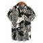Men's Vacation Shirt Abstract Geometric Print Button Up Shirt - Noir 5XL