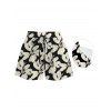 Hawaiian Vacation Couple Outfit Hibiscus Floral Geometric Print Open Front Cover-up Shorts and Shirt Set - Noir S | US 4