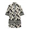 Hawaiian Vacation Couple Outfit Hibiscus Floral Geometric Print Open Front Cover-up Shorts and Shirt Set - Noir S | US 4