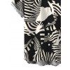 Hawaiian Vacation Couple Outfit Abstract Geometric Print Tied Pocket Off the Shoulder Jumpsuit and Shirt Set - Noir S | US 4