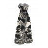 Hawaiian Vacation Couple Outfit Abstract Geometric Print Tied Pocket Off the Shoulder Jumpsuit and Shirt Set - Noir S | US 4