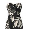 Hawaiian Vacation Couple Outfit Abstract Geometric Print Tied Pocket Off the Shoulder Jumpsuit and Shirt Set - Noir S | US 4