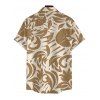 Vacation Couple Outfit Botanical Leaf Print Bowknot Off the Shoulder Jumpsuit and Shirt Set - Jaune clair S | US 4