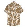 Men's Vacation Shirt Botanical Leaf Scroll Silhouette Print Button Up Shirt - Jaune clair 5XL