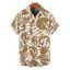 Men's Vacation Shirt Botanical Leaf Scroll Silhouette Print Button Up Shirt - Jaune clair 5XL
