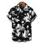 Men's Vacation Shirt Abstract Floral Silhouette Print Button Up Shirt - Noir S