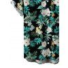 Men's Hawaiian Vacation Shirt Hibiscus Flower Tropical Leaf Print Button Up Shirt - Noir S