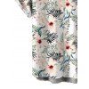 Men's Vacation Shirt Tropical Hibiscus Floral Leaf Print Button Up Hawaiian Shirt - Blanc M