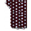 Men's Vintage Shirt Polka Dots Print Button Up Vacation Shirt - Rouge foncé M