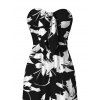 Vacation Jumpsuit Abstract Floral Silhouette Print Tied Pocket Off the Shoulder Jumpsuit - Noir XXL | US 14