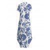 Vacation Shirt Dress Tropical Abstract Leaf Print Button Up Pocket Curved Hem Turn Down Collar Dress - Bleu L | US 8-10