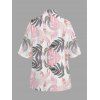Vacation Women Outfit Tropical Monstera Leaf Print Kimono Cover-Up and Drawstring Pocket Shorts Beach Set - Rose XXXXXL | US 20