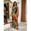 Bohemian Vacation Dress Colorful Abstract Geometric Print Spaghetti Strap Bodycon Dress - multicolor XXL | US 14