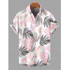 Vacation Couple Outfit Tropical Monstera Leaf Print Kimono Cover-Up Drawstring Pocket Shorts and Shirt Set - Rose S | US 4