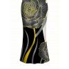Contrast Color Line Rose Print Spaghetti Strap Dress, Slimming, Figure-hugging & Elegant Long Dress - Noir XXL | US 14