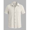 Chemise décontractée pour homme, en maille texturée, couleur unie, à boutons - Abricot XL